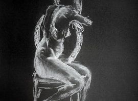 Sitzender weiblicher Akt.