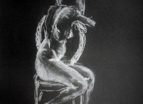 Sitzender weiblicher Akt.