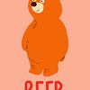 Kinderposter B – Bär | Verspielte Illustration für das Kinderzimmer von Jun-Yi Lee
