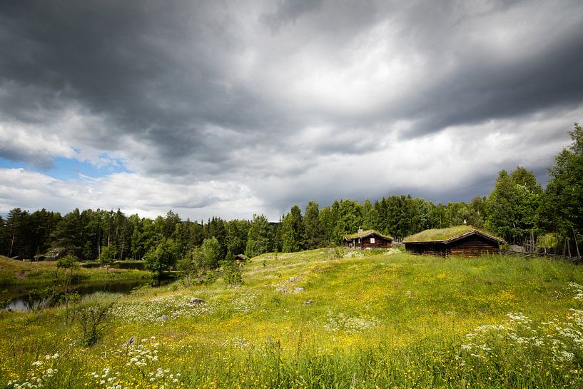 Historische houten huisjes in Noorwegen by Marcel Alsemgeest