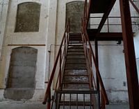 Nach oben! Treppenhaus im alten Zuckerfabrik in Groningen