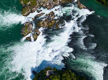 Rhine Falls waterfall in the river Rhine seen from above by Sjoerd van der Wal Photography