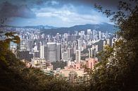 De prachtige, kleurrijke skyline van Hong Kong (China) van Claudio Duarte thumbnail