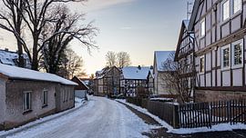 Herleshausen vakwerkhuizen in de winter