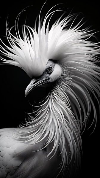 Vogel Portrait in Schwarz-Weiß von Thilo Wagner