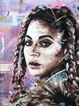 Beyonce Knowles schilderij van Jos Hoppenbrouwers