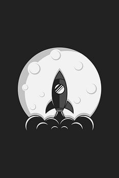 Raket vliegt naar de maan