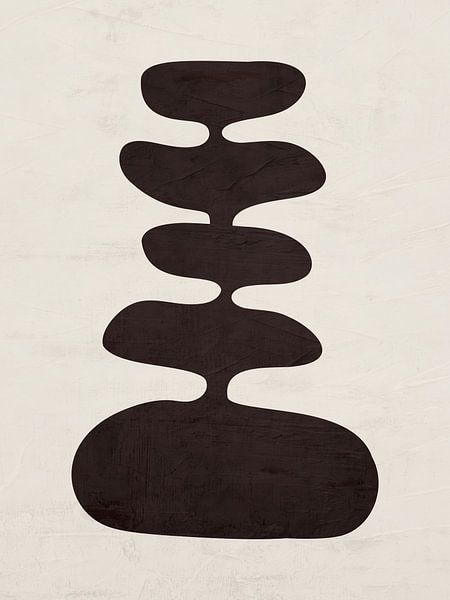 Organic abstract art - black and white tones by Online Arts