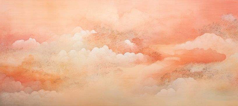 Setting Sun Flowers | Abstract Peach by Abstract Painting