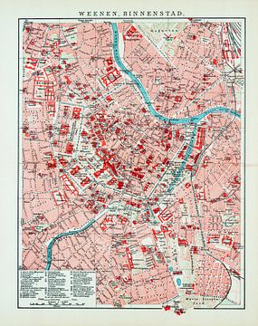 Carte vintage de Vienne - Intérieur de la ville vers 1900 sur Studio Wunderkammer