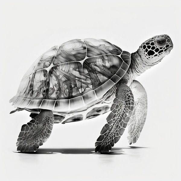 Monochrome schildpad van Uncoloredx12