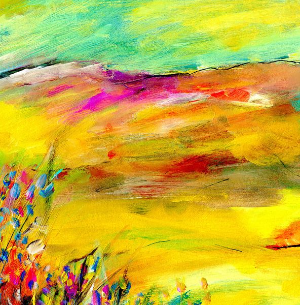 Art Pastell 11 - Bunte Landschaft von Claudia Gründler