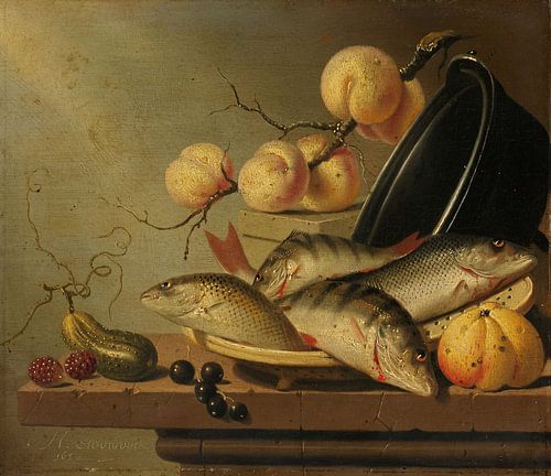 Still life with fish and fruit, Harmen Steenwijck