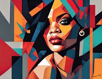 Abstracte kunst van Rihanna van Johanna's Art