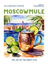 Poster Moscow Mule drinken bij het zwembad, aquarel van Kim Karol / Ohkimiko thumbnail