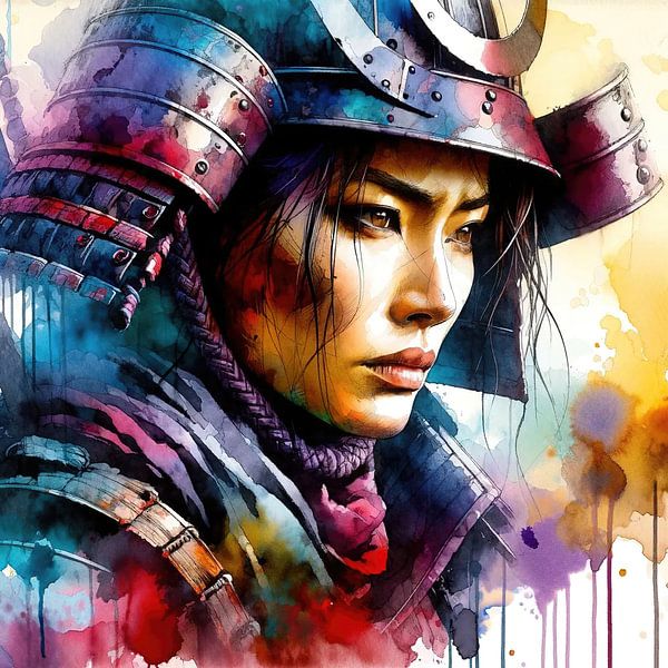 Powerful Asian Warrior Woman #1 by Chromatic Fusion Studio
