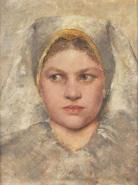 Hoofd studie van een meisje von Hana, Gustav Klimt - 1883