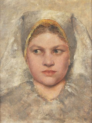 Étude de la tête d'une fille de Hana, Gustav Klimt - 1883