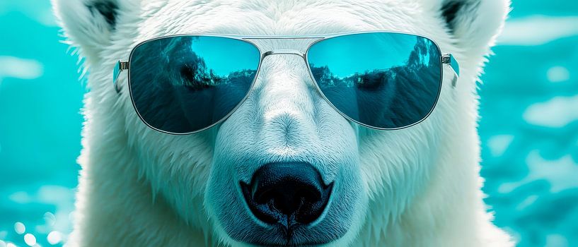 Polar bear with aqua-style sunglasses by Poster Art Shop
