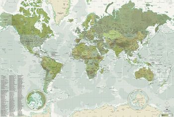 World Map GREEN style (2025 update)