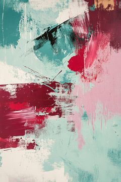 Abstractie in Mintrood Expressieve Energie van Eva Lee