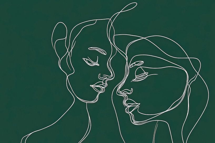 Gezichtstrekken in een minimalistische stijl van Poster Art Shop