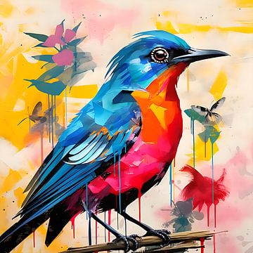 oiseau coloré sur PixelPrestige