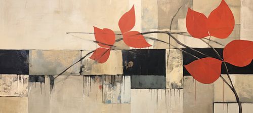 Abstrakte Malerei mit Blättern