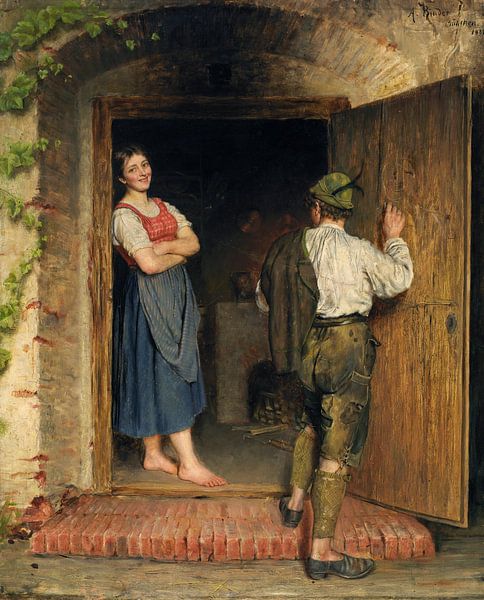 A. Kinder oder Rinder, Zeichnung an der Tür, Kunst an der Wand von finemasterpiece