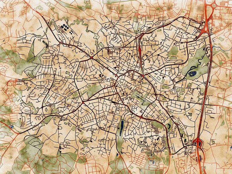 Kaart van Bayreuth in de stijl 'Serene Summer' van Maporia