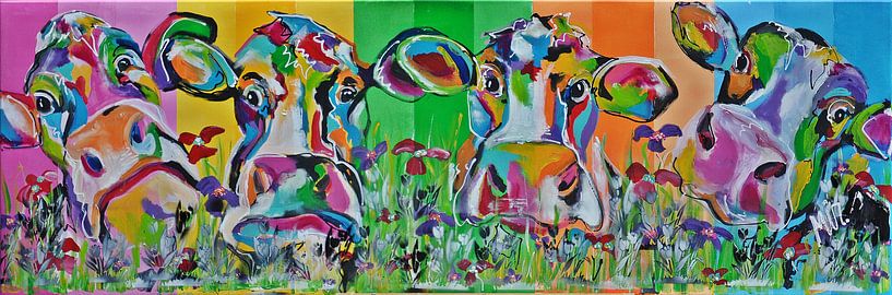 Koeien in kleur van Kunstenares Mir Mirthe Kolkman van der Klip