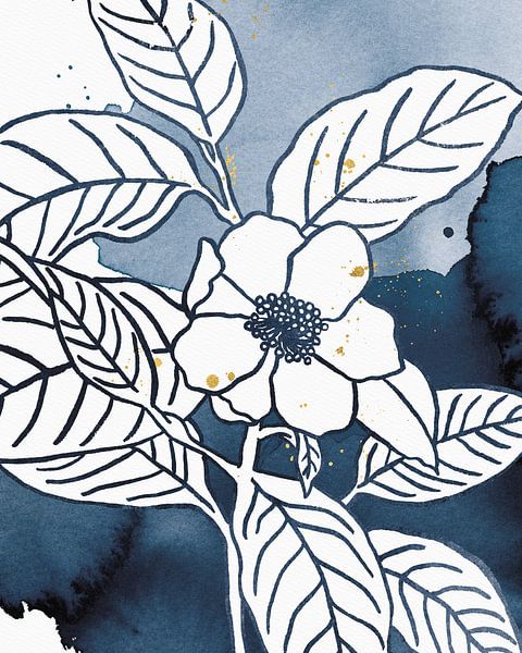 Indigo Blooms I, Wild Apple Portfolio by Wild Apple