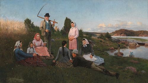 Break during Harvest, 1884, Fredrik Ahlstedt