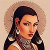 Femme Navajo, Navaho Dineh art sur Betty Maria Digital Art