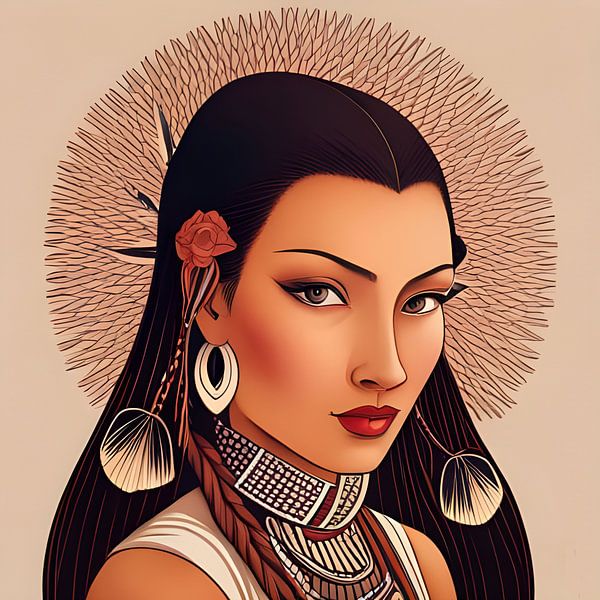 Navajo Woman, Navaho Dineh art by Betty Maria Digital Art
