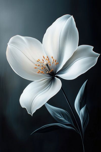 Pure Eleganz - Minimalistische weiße Blume von Eva Lee