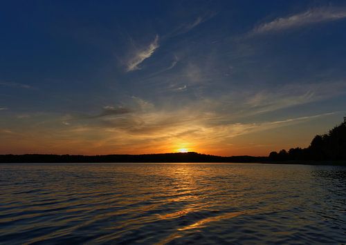 Sunset in Mecklenburg-Western Pomerania at Lake Dabelow