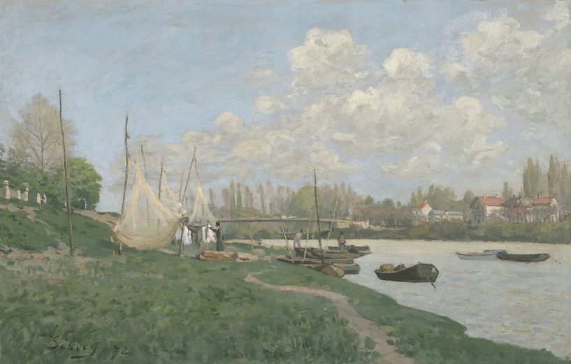 Alfred Sisley, Netten drogen, 1872 van Atelier Liesjes
