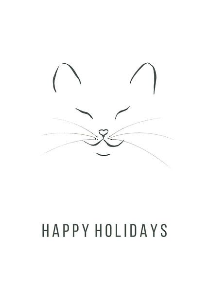 Happy Holidays Purrfect Minimalism von Karen Kaspar