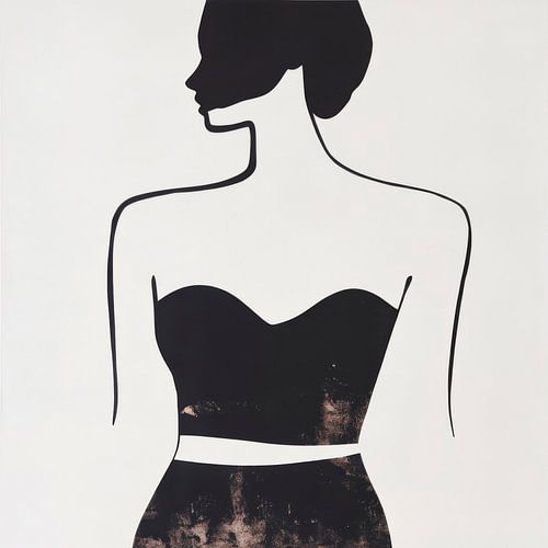 Elegant silhouet in zwart en wit