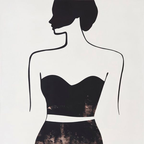 Elégante silhuette en noir et blanc par Poster Art Shop