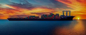 Panorama Cargo Container Schip Illustratie van Animaflora PicsStock