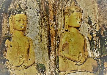 Boeddha wanddecoraties in Laos van Gert-Jan Siesling