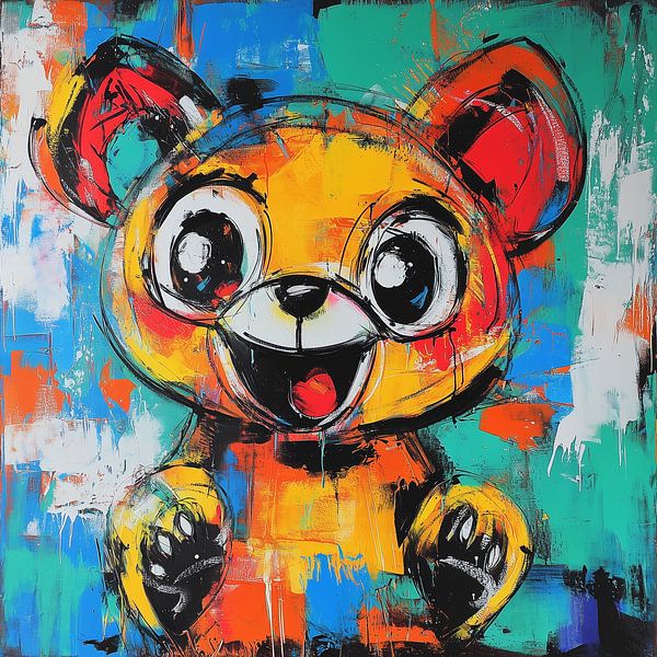 Cheerful Bear in Colourful Style by Emil Husstege