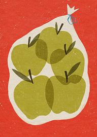 Sac de pommes vertes sur Sophia Holgate