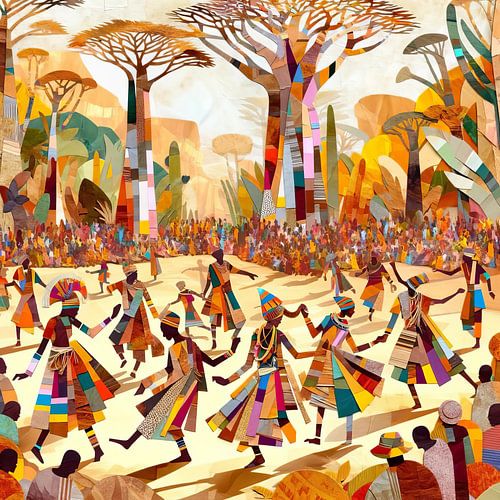 Collage traditionele Diola dans in Senegal