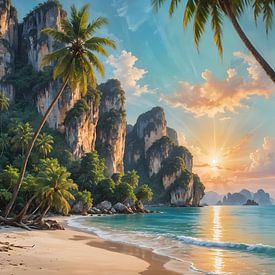 Railay-strand in Krabi van Fukuro Creative