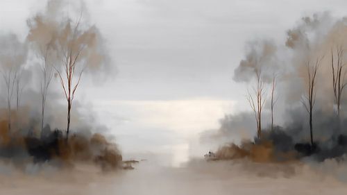 Gentle landscape in mist and earthy tones by Max Steinwald