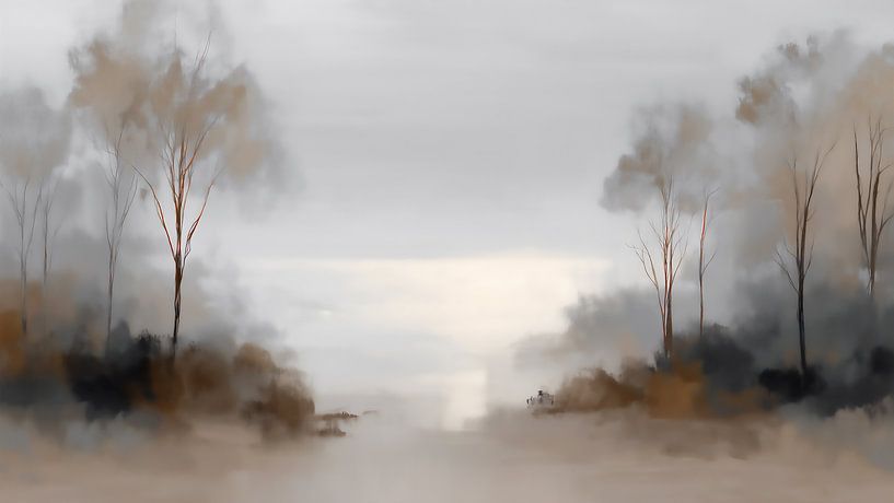 Gentle landscape in mist and earthy tones by Max Steinwald