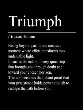 Triumph definitie - zwart van WordsThatInspire
